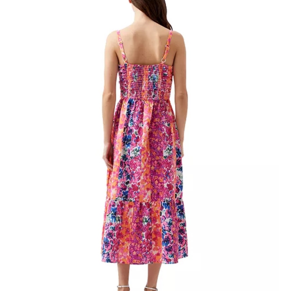 French Connection Carrie Era Tiered Floral Striped Midi Sundress Dress Size 8 - Picture 9 of 14